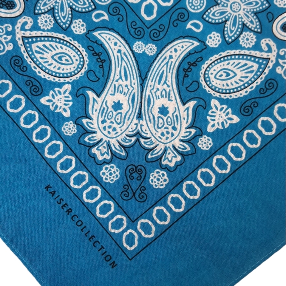 3 Piece Classic Bandana Scarf for Hair Neck and Head New Turquoise 100% Cotton - Picture 6 of 8